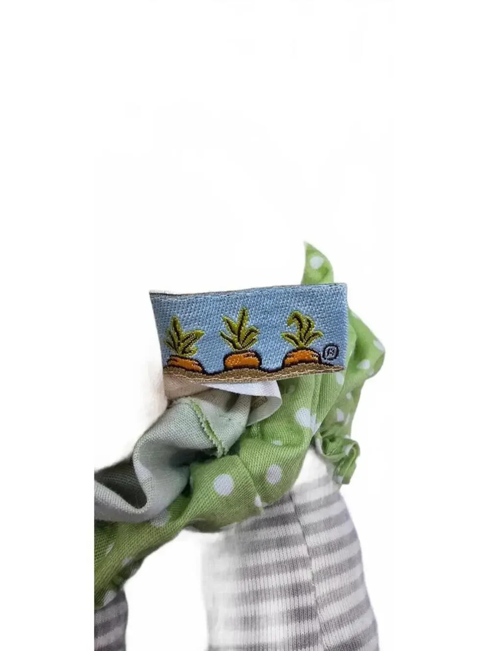 Bunnies By The Bay Handmade Plush Doll with Blue Hat and Green Dress